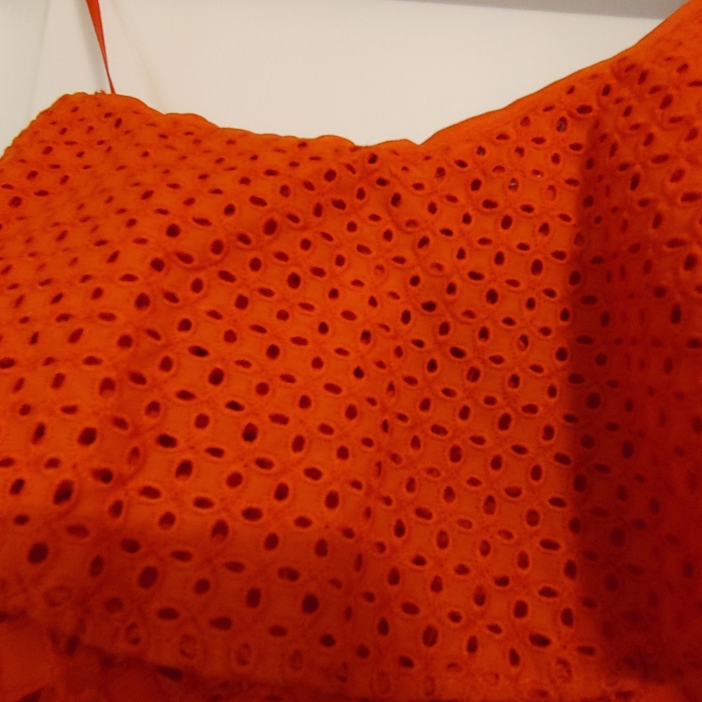 J.Crew Red One Shoulder Ruffle Eyelet Top - Picture 5 of 9